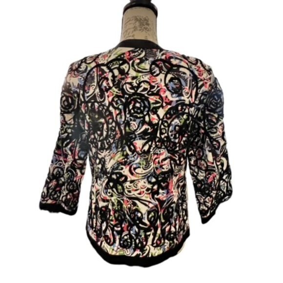 Trenz by‎ Theresa Renz Jacket Blazer Small Lined 3/4 Sleeve Embellish Career EUC - Picture 4 of 14